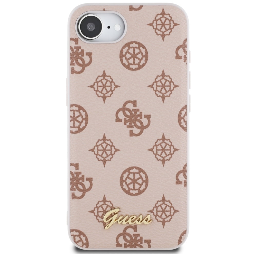 Guess MagSafe iPhone MagSafe-etui med Peony Script-logo iPhone 16e - brun