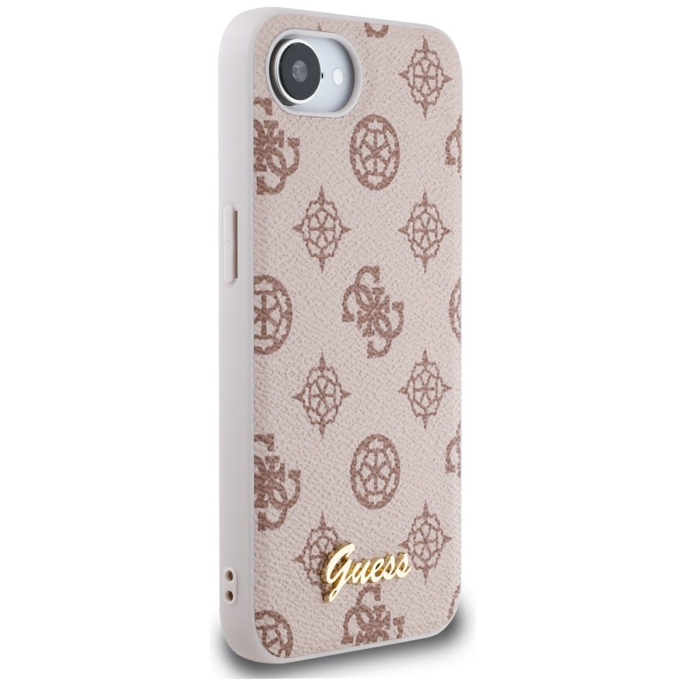 Guess MagSafe iPhone MagSafe-etui med Peony Script-logo iPhone 16e - brun