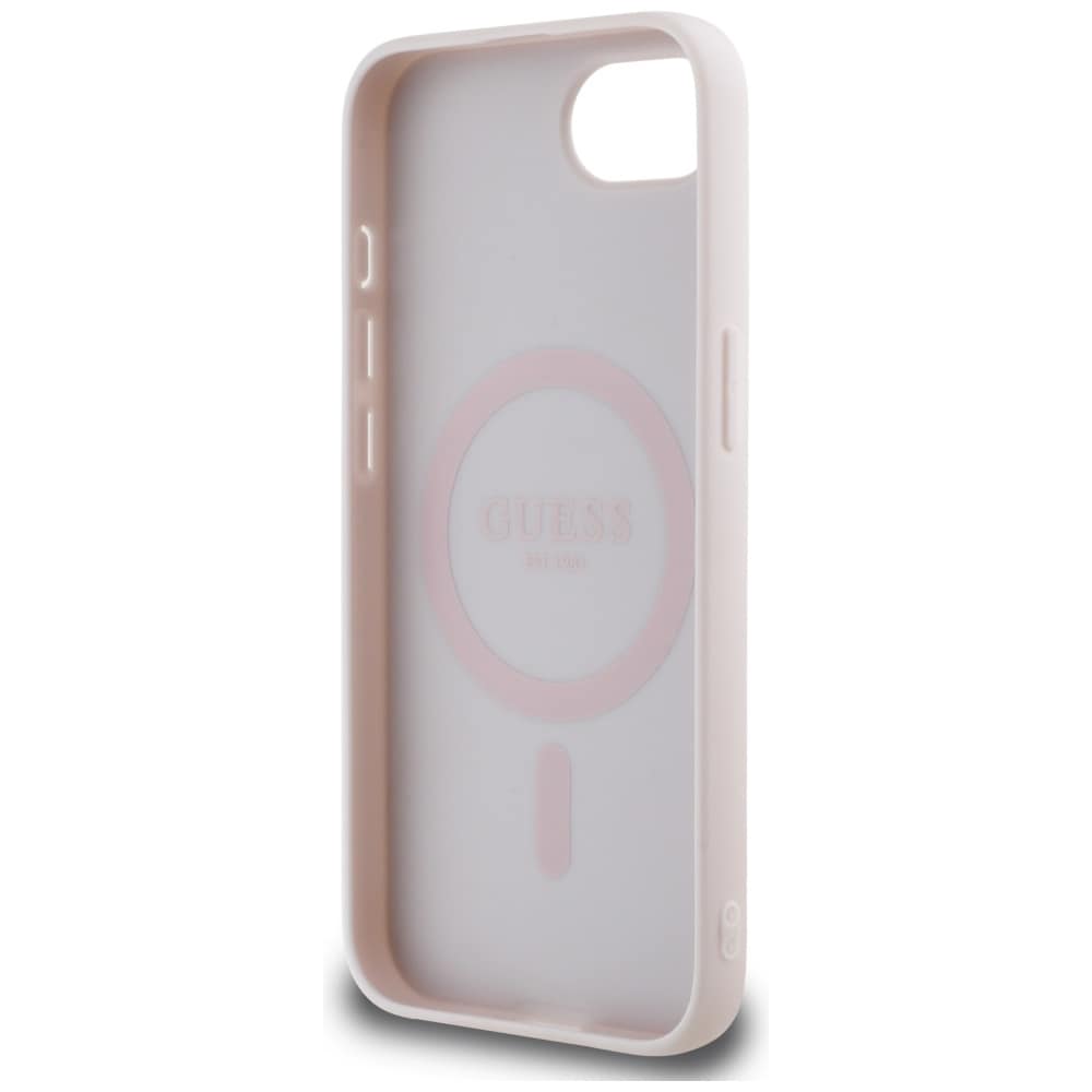 Guess MagSafe iPhone MagSafe-etui med Peony Script-logo iPhone 16e - brun