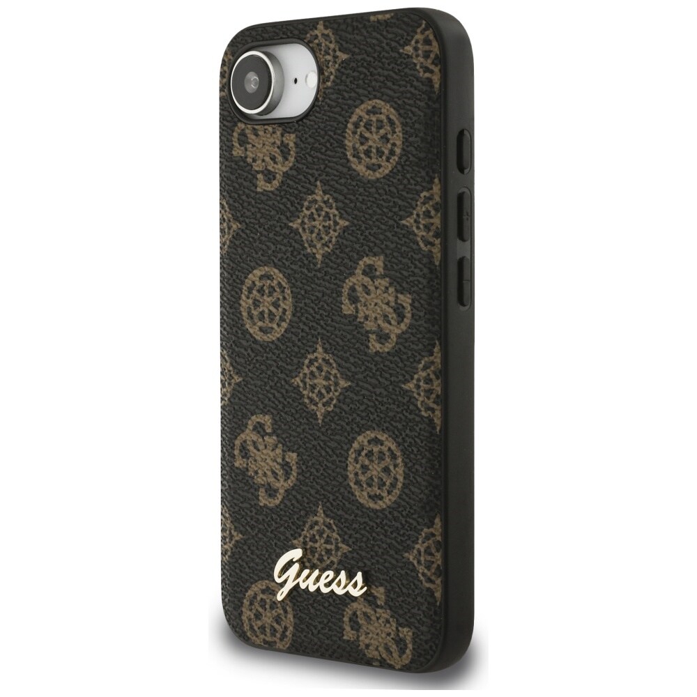 Guess Peony Script Logo MagSafe iPhone 16e-etui Svart