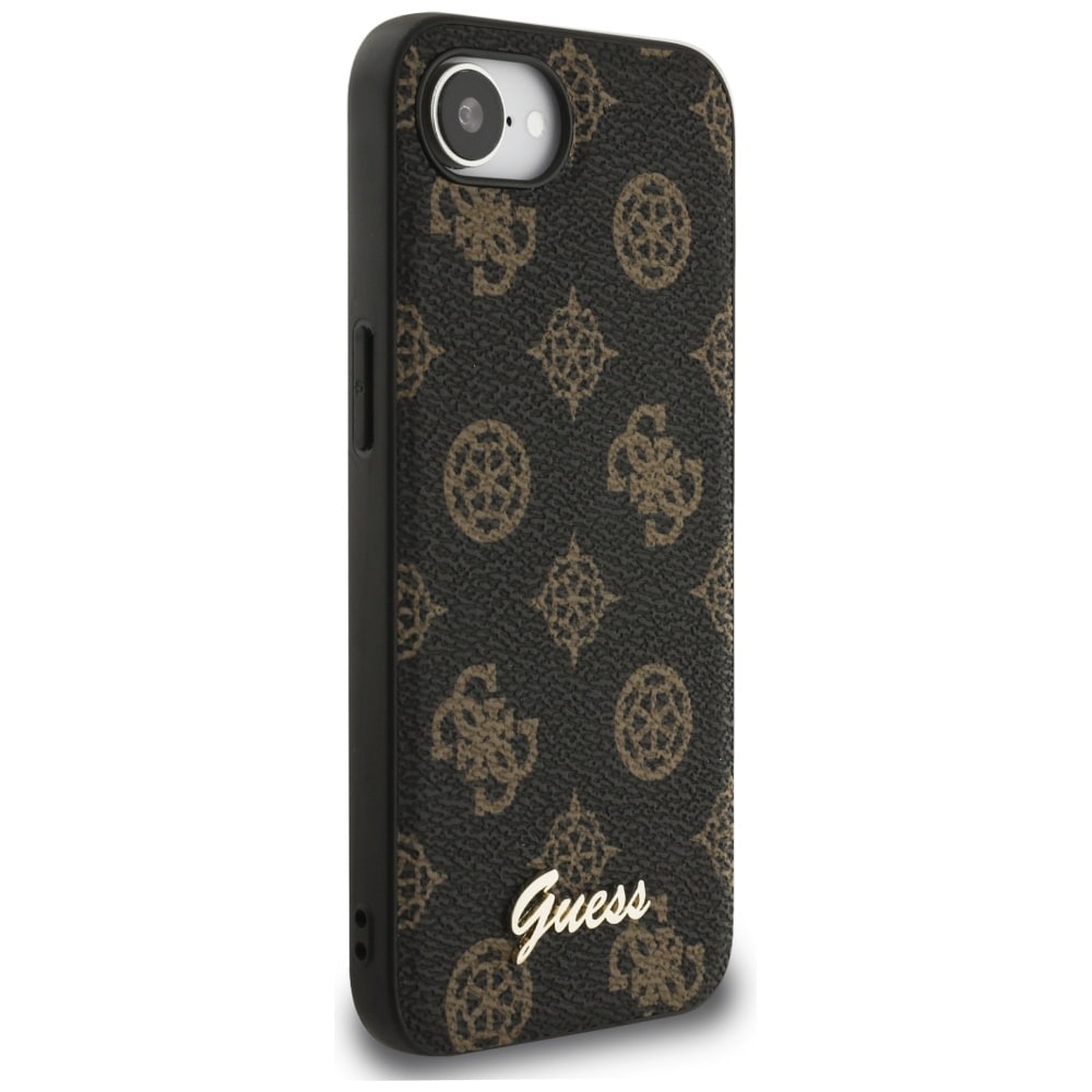 Guess Peony Script Logo MagSafe iPhone 16e-etui Svart