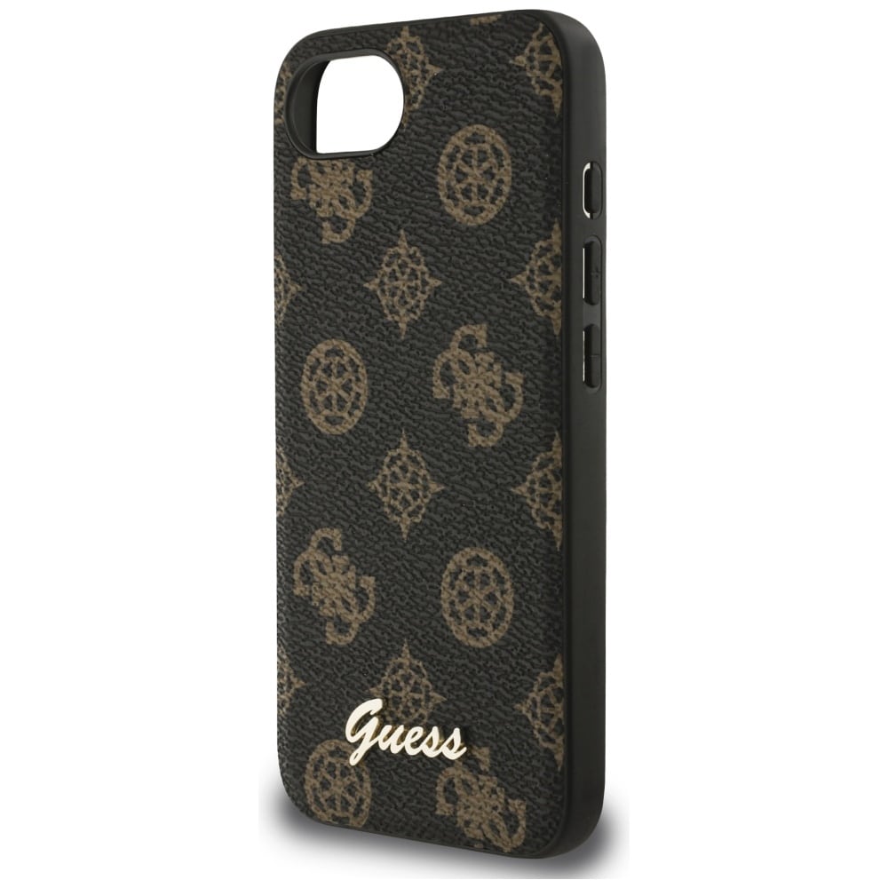 Guess Peony Script Logo MagSafe iPhone 16e-etui Svart