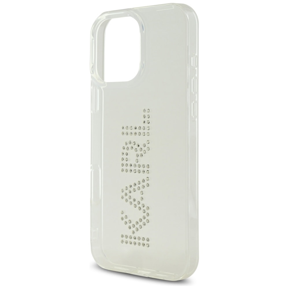 Karl Lagerfeld IML Rhinestones Logo iPhone 16 Pro-etui - klar