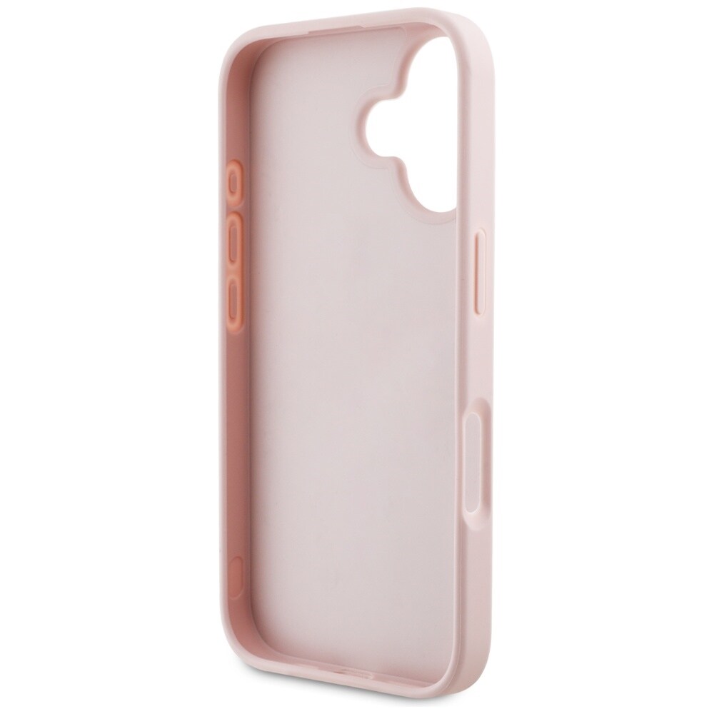 Guess Grained Roses Big 4G-logo iPhone 16 etuier - rosa