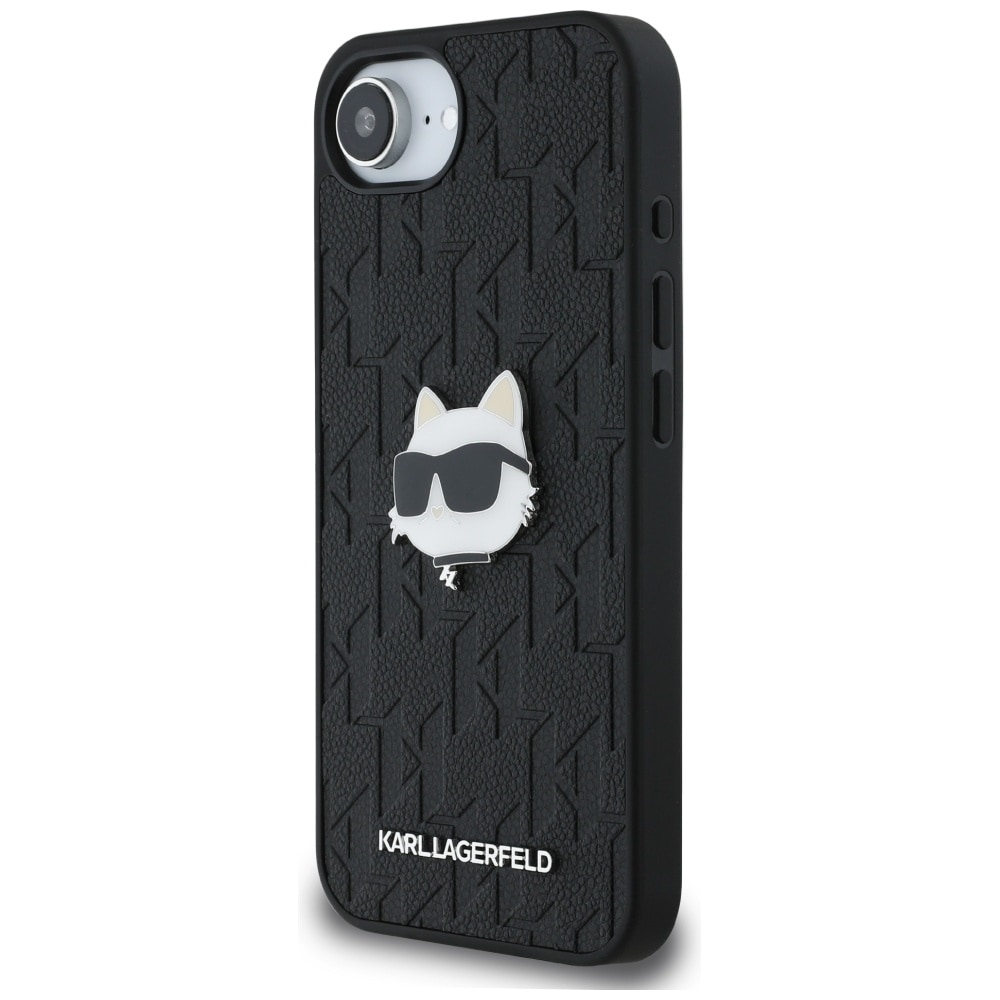 Karl Lagerfeld Monogram Choupette hodestift iPhone 16e Etui - Svart