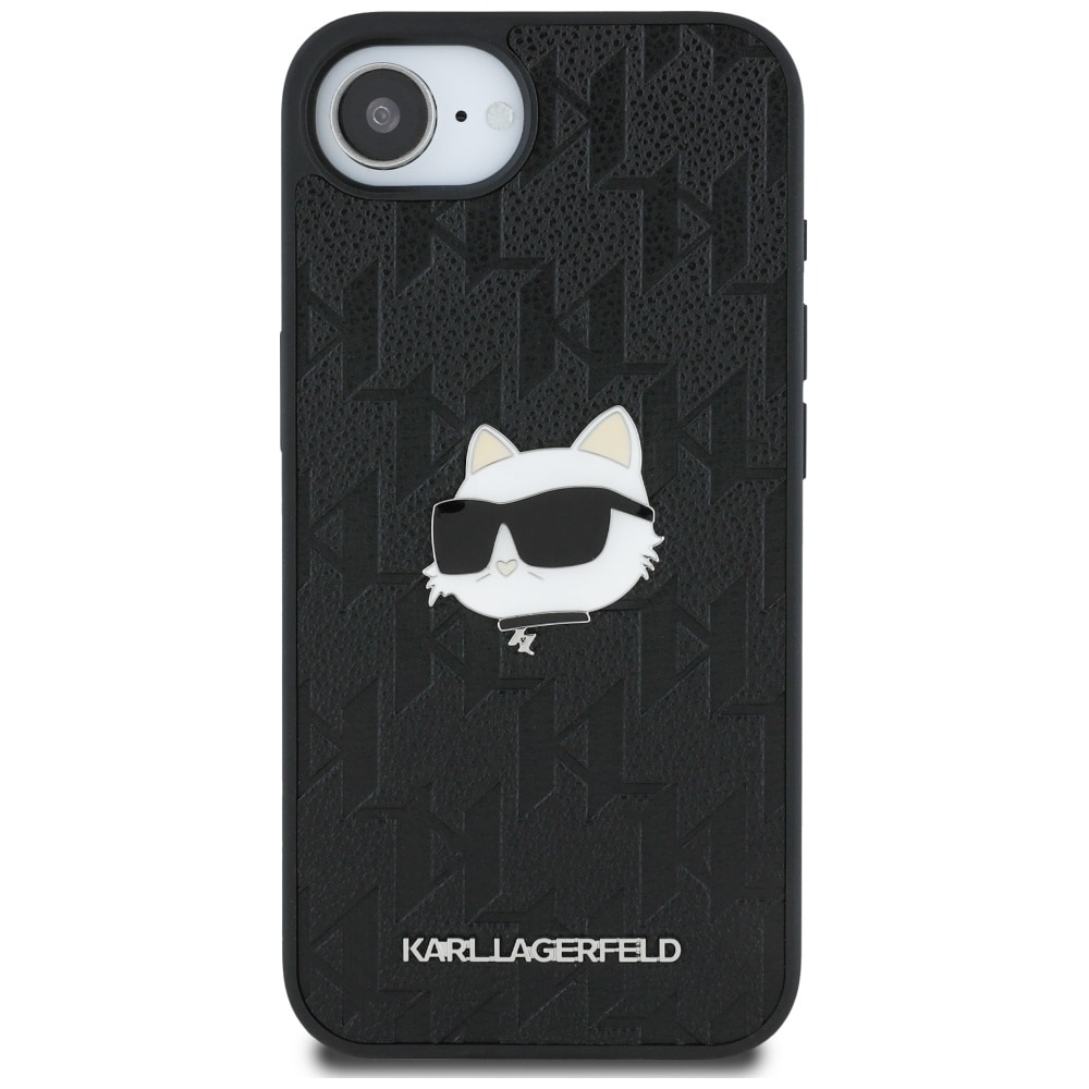 Karl Lagerfeld Monogram Choupette hodestift iPhone 16e Etui - Svart