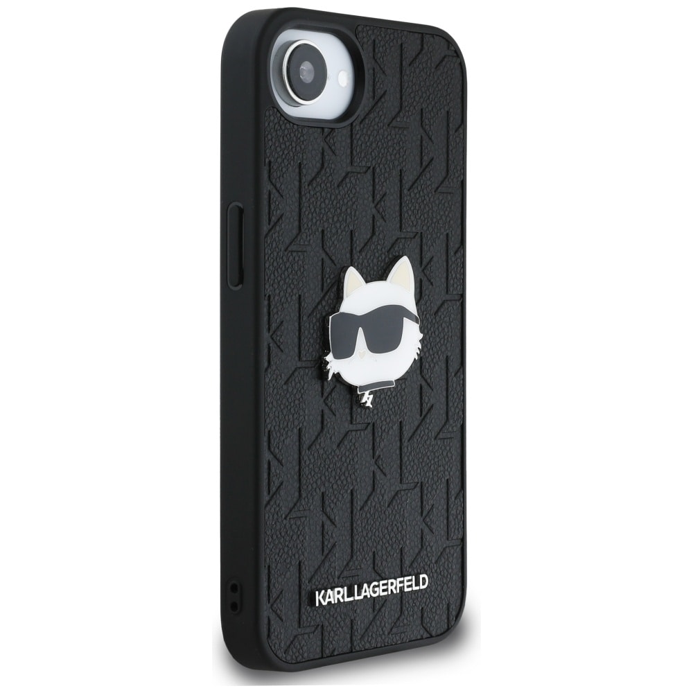 Karl Lagerfeld Monogram Choupette hodestift iPhone 16e Etui - Svart