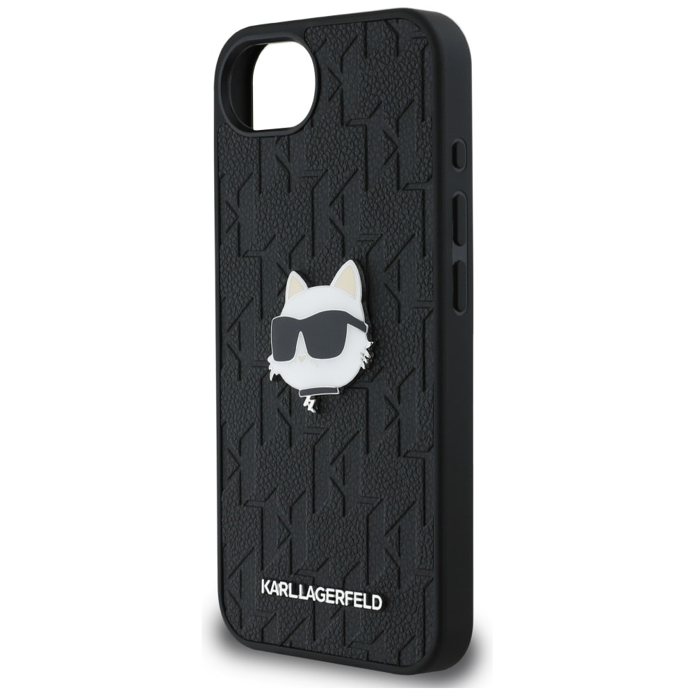 Karl Lagerfeld Monogram Choupette hodestift iPhone 16e Etui - Svart
