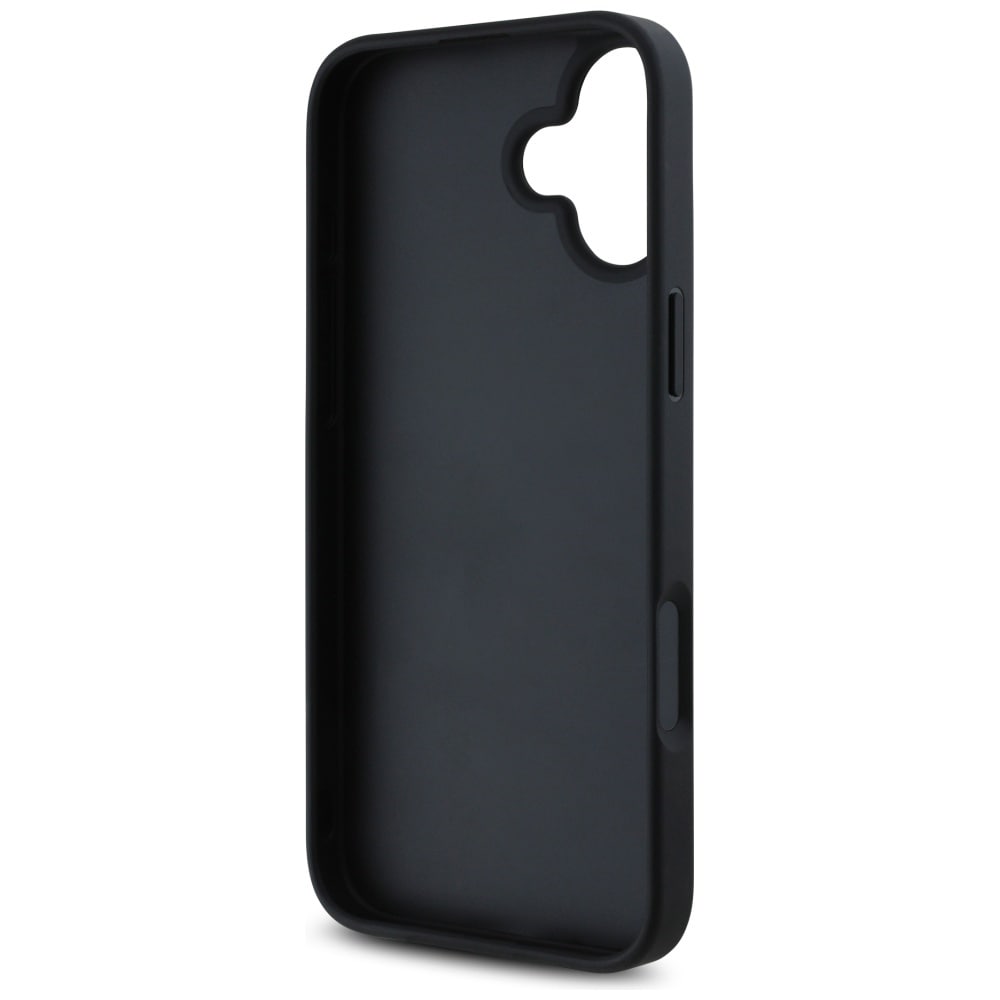 Guess Grained Roses Big 4G-logoetui for iPhone 16 - svart