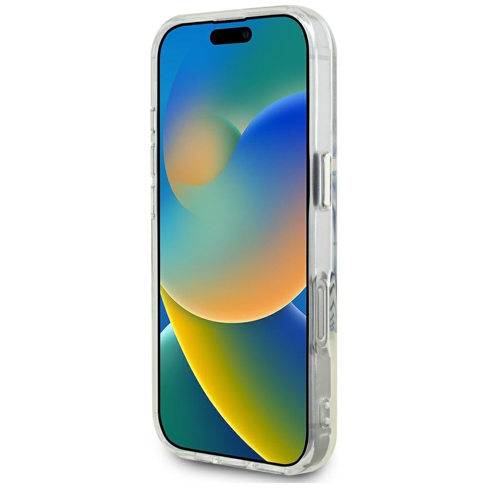 Guess IML metallfarget sirkel Classic MagSafe-etui med logo for iPhone 16 Pro Max - grå
