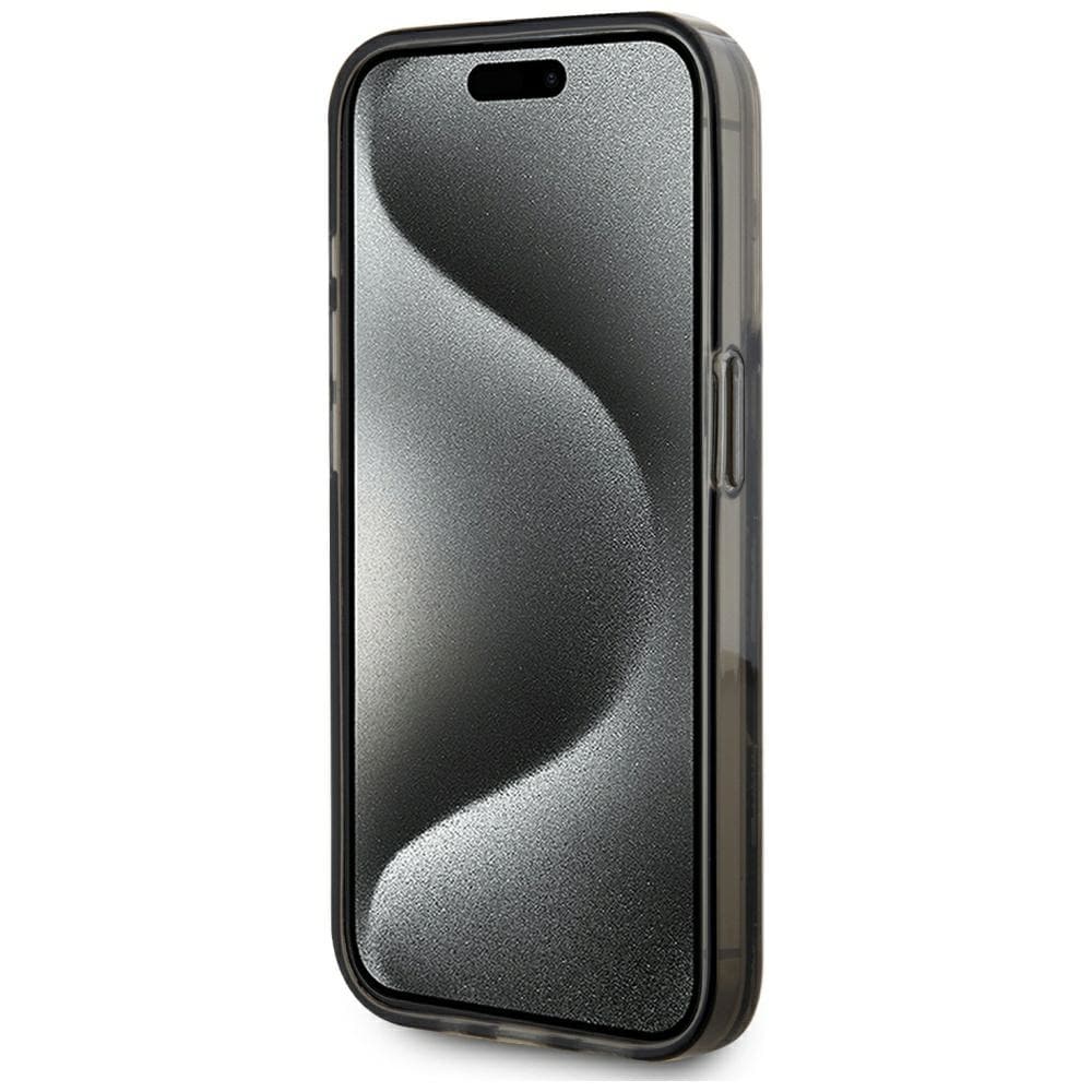 Karl Lagerfeld Liquide Glitter Monogram Gradient iPhone 15 Pro Max-etui - svart