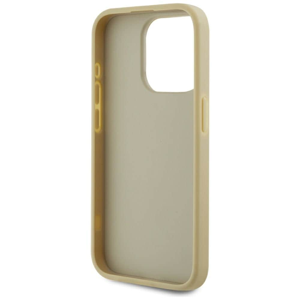 Karl Lagerfeld Wrinkled Metal Signature iPhone 15 Pro-etui - gull