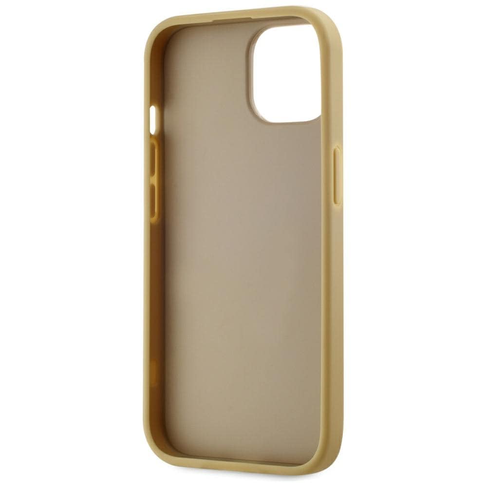 Karl Lagerfeld Wrinkled Metal Signature iPhone 15-etui - gull