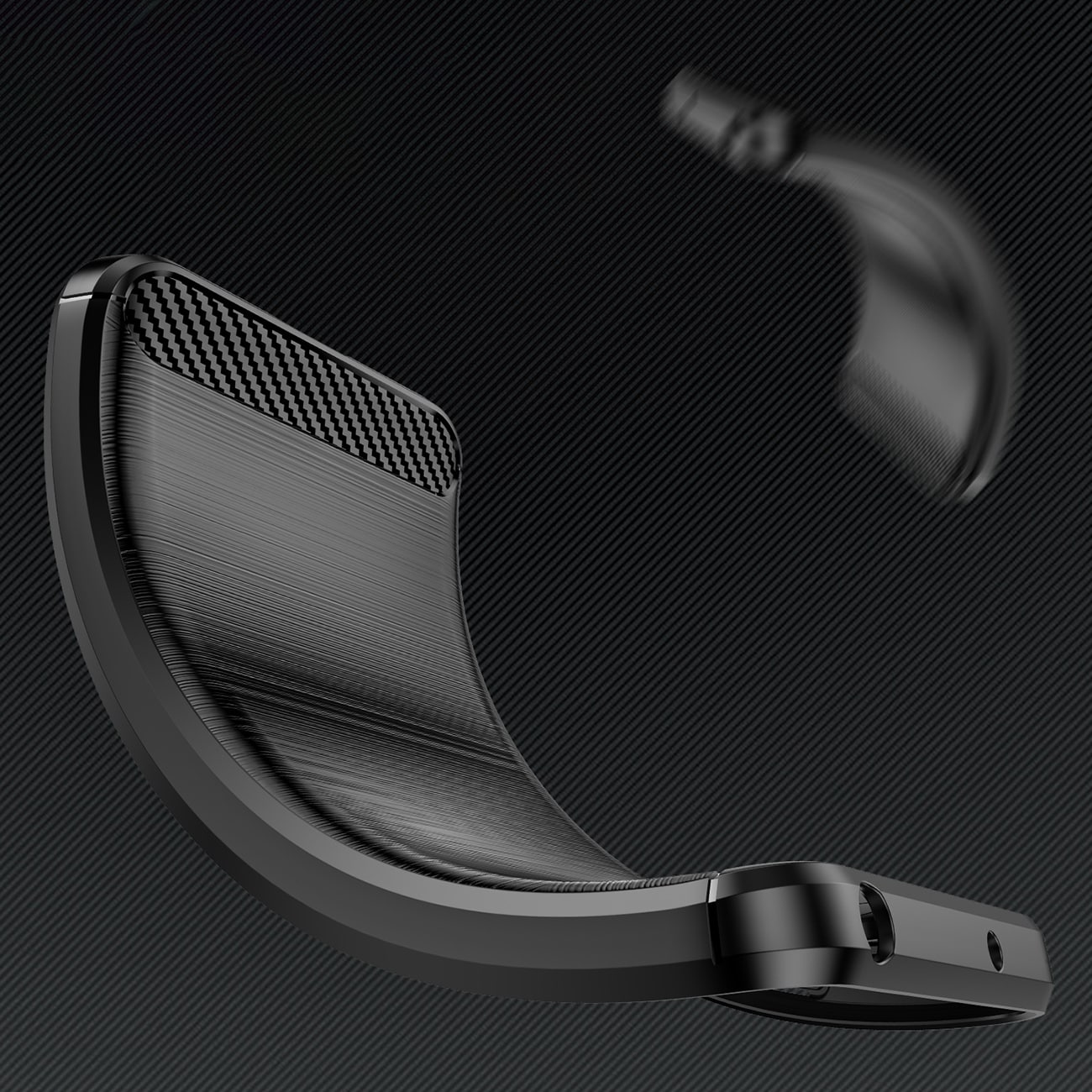 Fleksibelt karbonetui i silikon for Realme 14 5G - Svart
