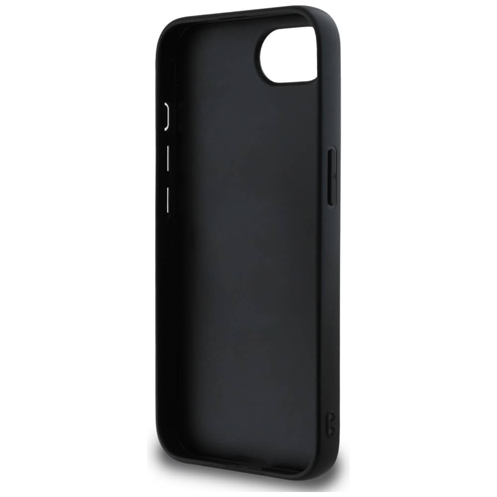 DKNY Repeat Texture Pattern with Tonal Stripe-etui til iPhone 16e - svart