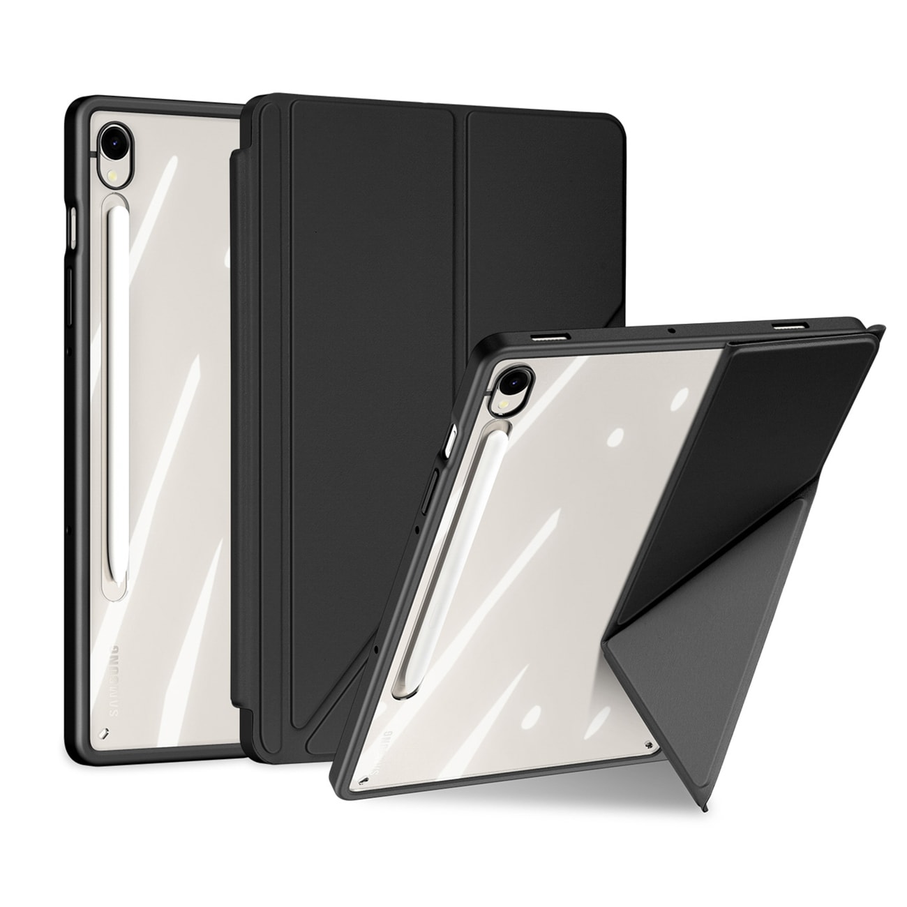 Dux Ducis Magi-etui med stylusholder for Samsung Galaxy Tab S10 FE/S9/S9 FE - Svart