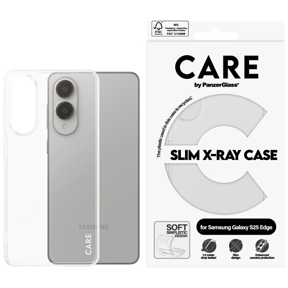 CARE by PanzerGlass Fashion X-Ray-etui for Samsung Galaxy S25 Edge - gjennomsiktig