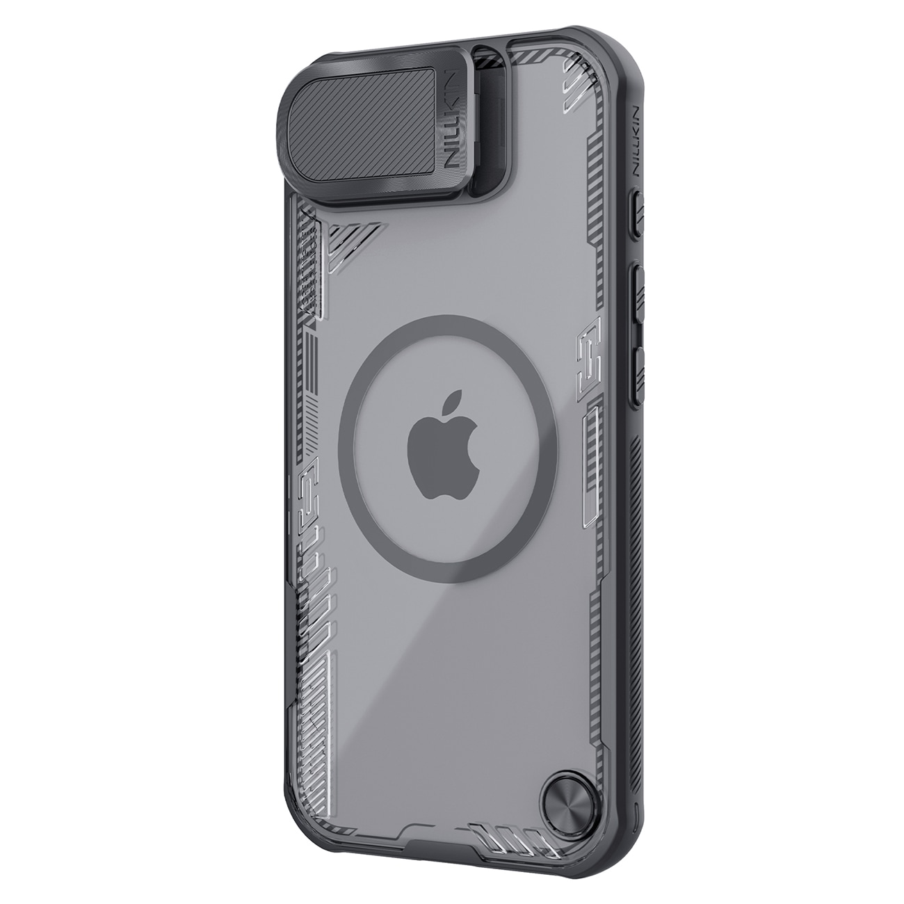 Nillkin Iceblade Prop magnetisk etui med objektivdeksel og stativ for iPhone 16e - Svart