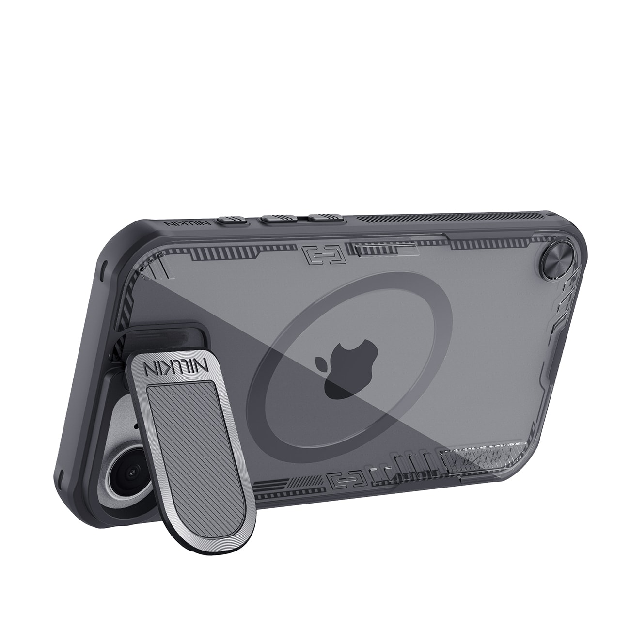 Nillkin Iceblade Prop magnetisk etui med objektivdeksel og stativ for iPhone 16e - Svart