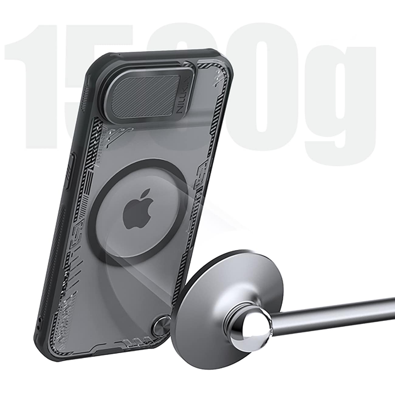 Nillkin Iceblade Prop magnetisk etui med objektivdeksel og stativ for iPhone 16e - Svart