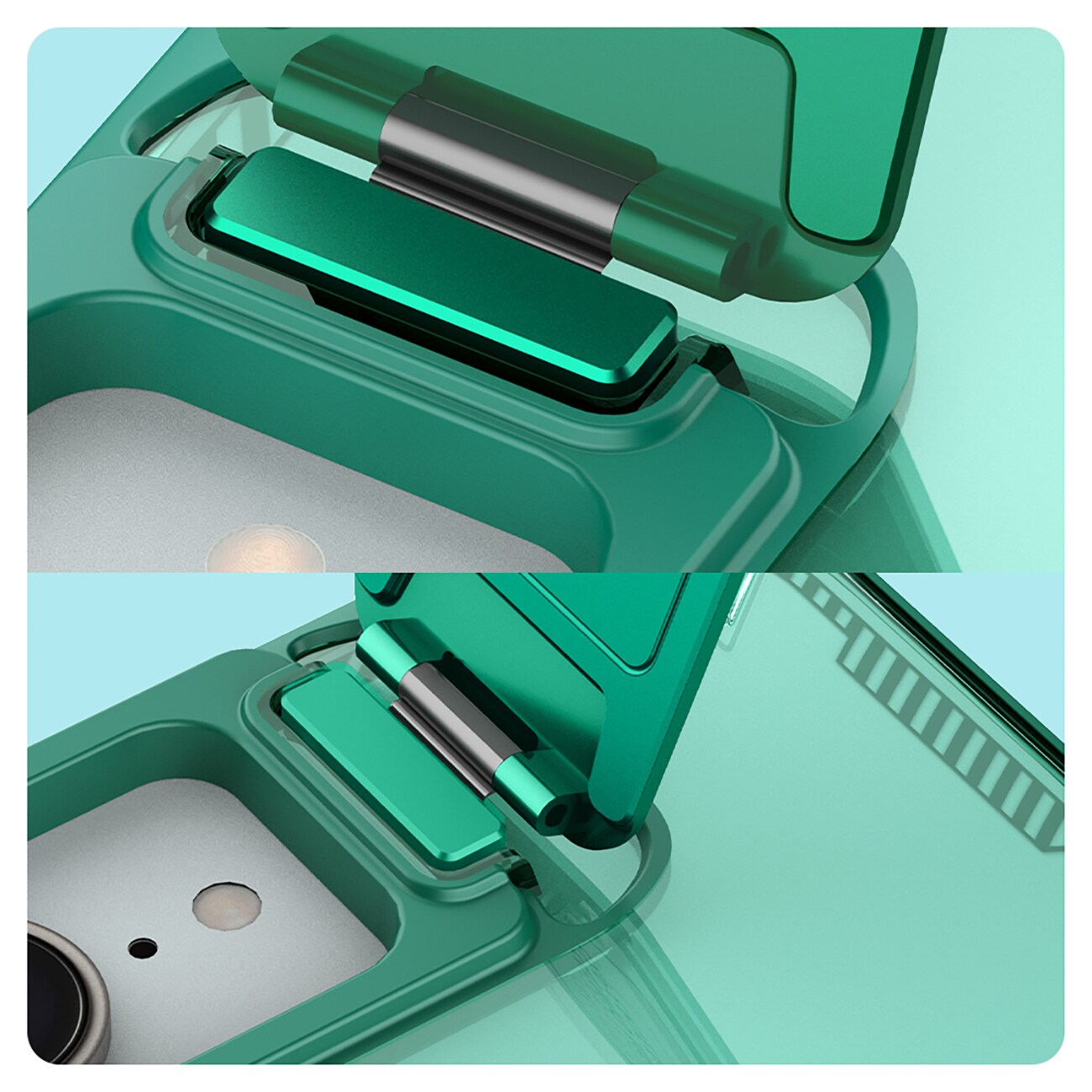 Nillkin Iceblade Prop magnetisk etui med kameradeksel og stativ for iPhone 16e - Grønn