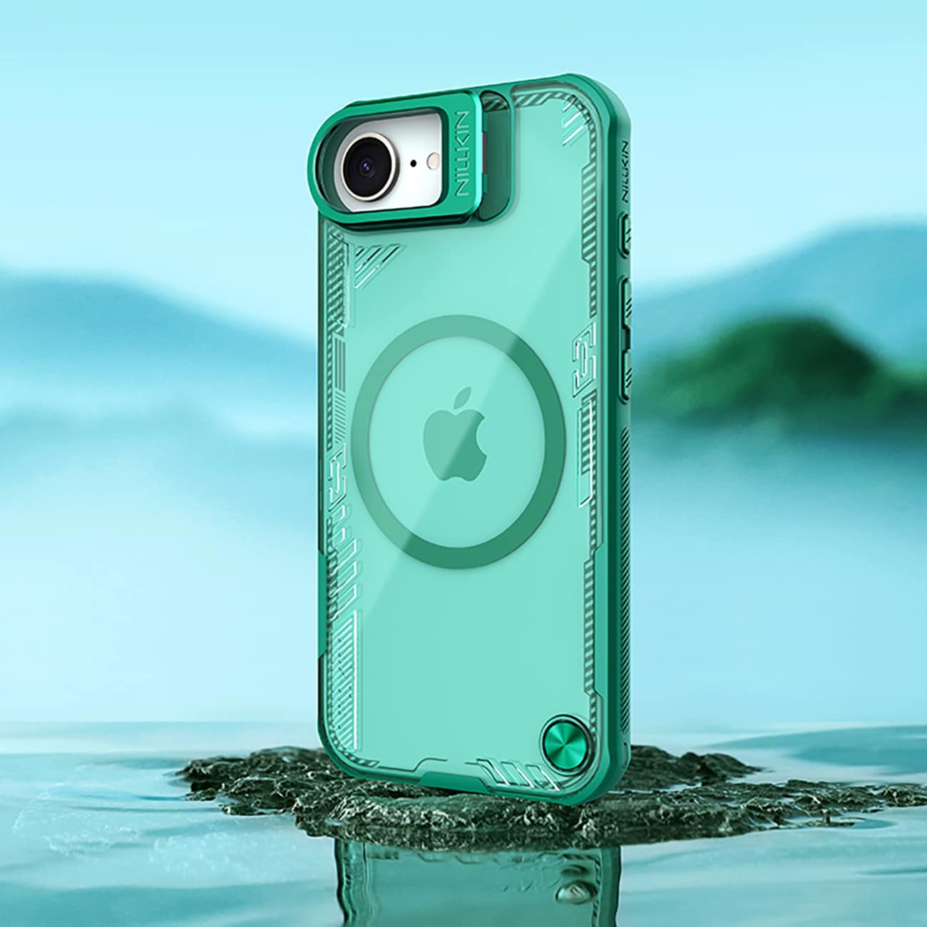 Nillkin Iceblade Prop magnetisk etui med stativ for iPhone 16e - grønn