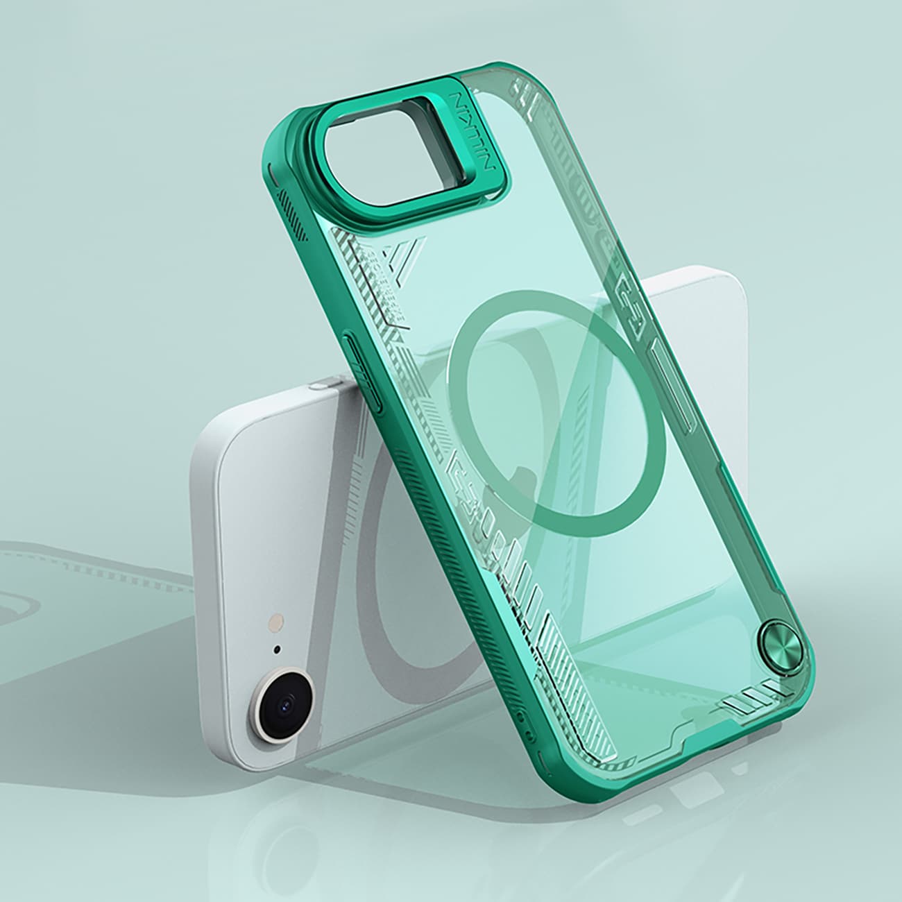 Nillkin Iceblade Prop magnetisk etui med stativ for iPhone 16e - grønn