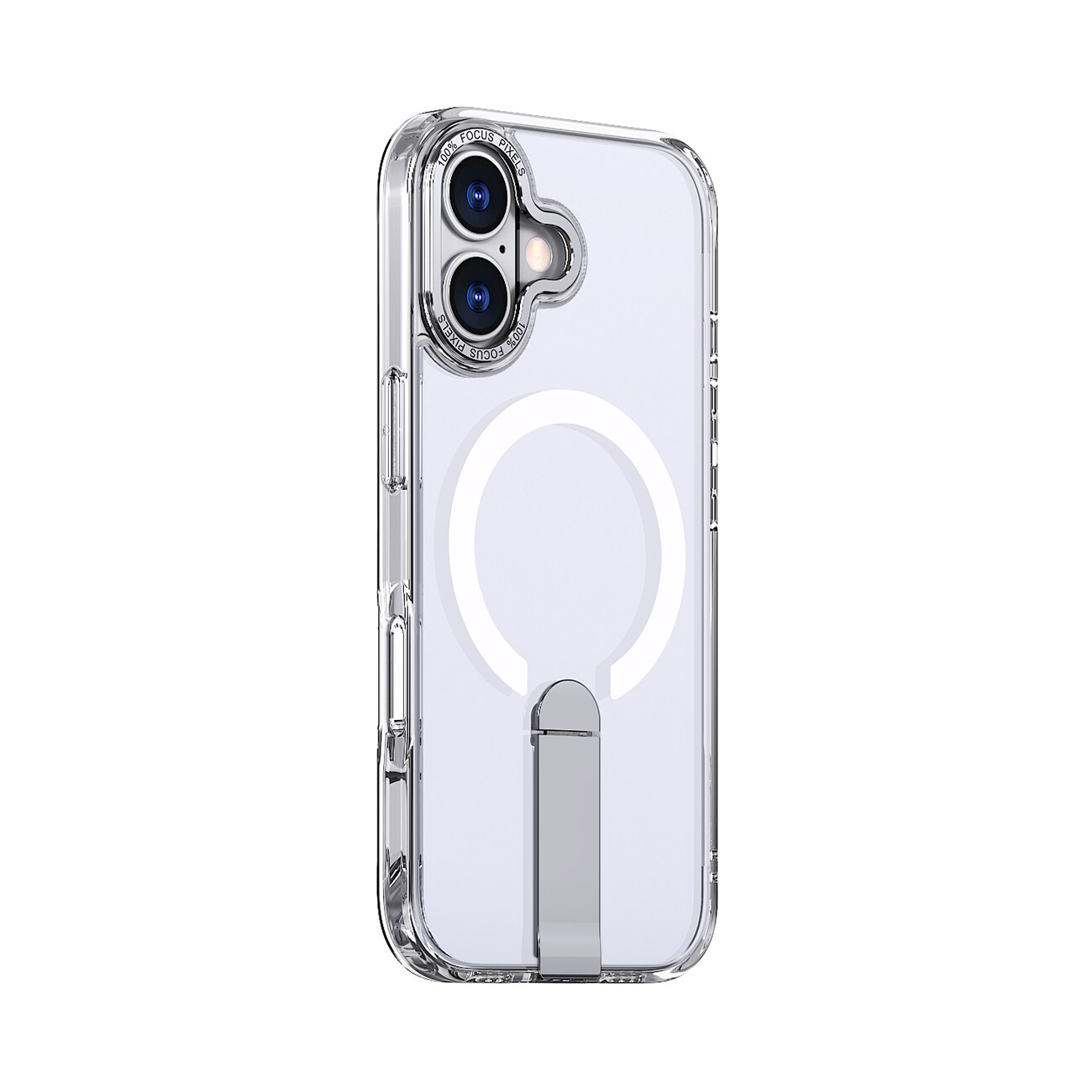 Hybrid Armor X-etui for iPhone 17 med stativ, kompatibelt med MagSafe - gjennomsiktig