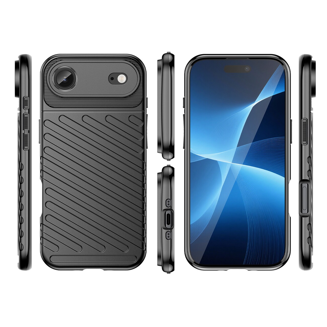 Thunder-etui for iPhone 17 Air - svart