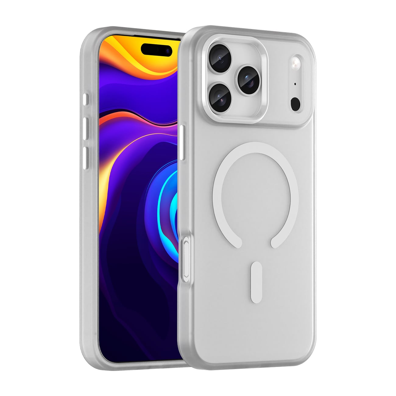 Magnetisk slipende etui for iPhone 17 Pro Max kompatibel med MagSafe - matt hvit