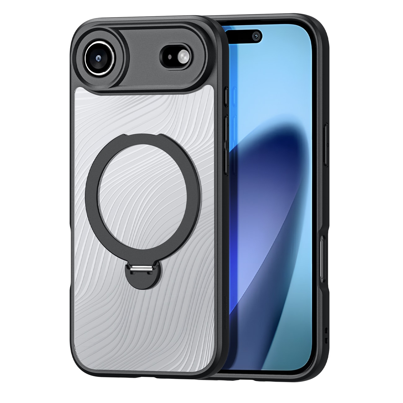 Dux Ducis Aimo Mag-etui med magnetisk ring og stativ for iPhone 17 Air - svart