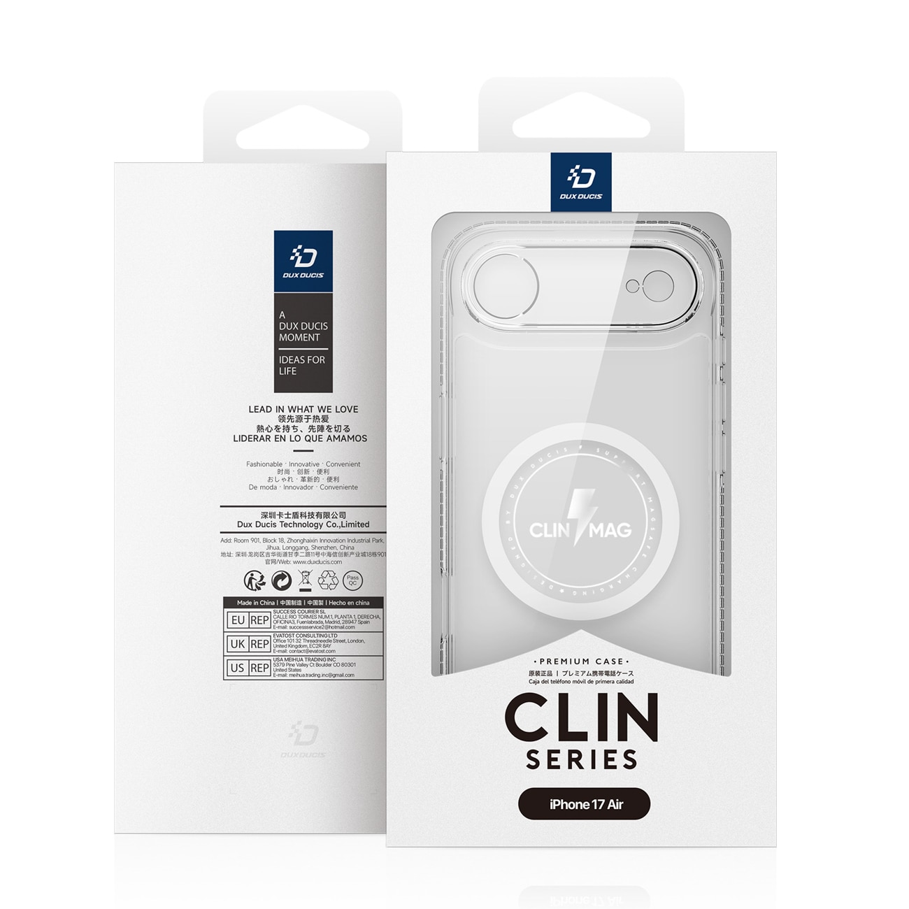 Dux Ducis Clin Mag-etui for iPhone 17 Air Kompatibel med MagSafe - gjennomsiktig