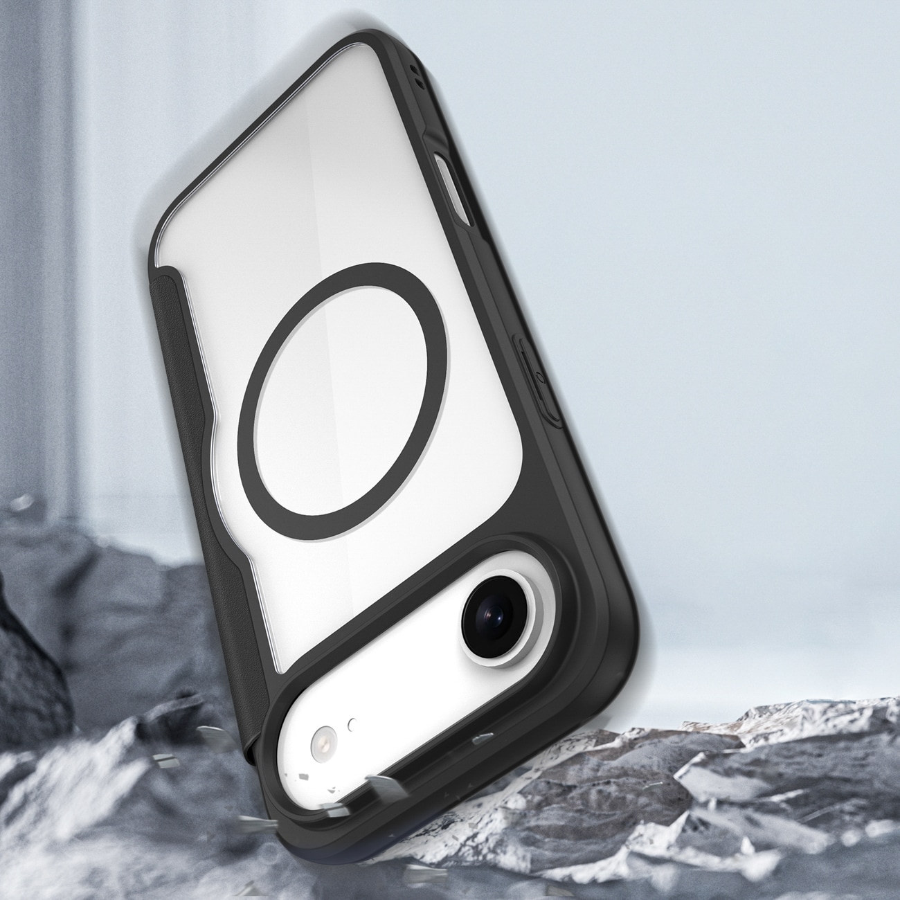 Dux Ducis Skin X Pro iPhone 17 Air-etui med lommebok, MagSafe-kompatibel - svart