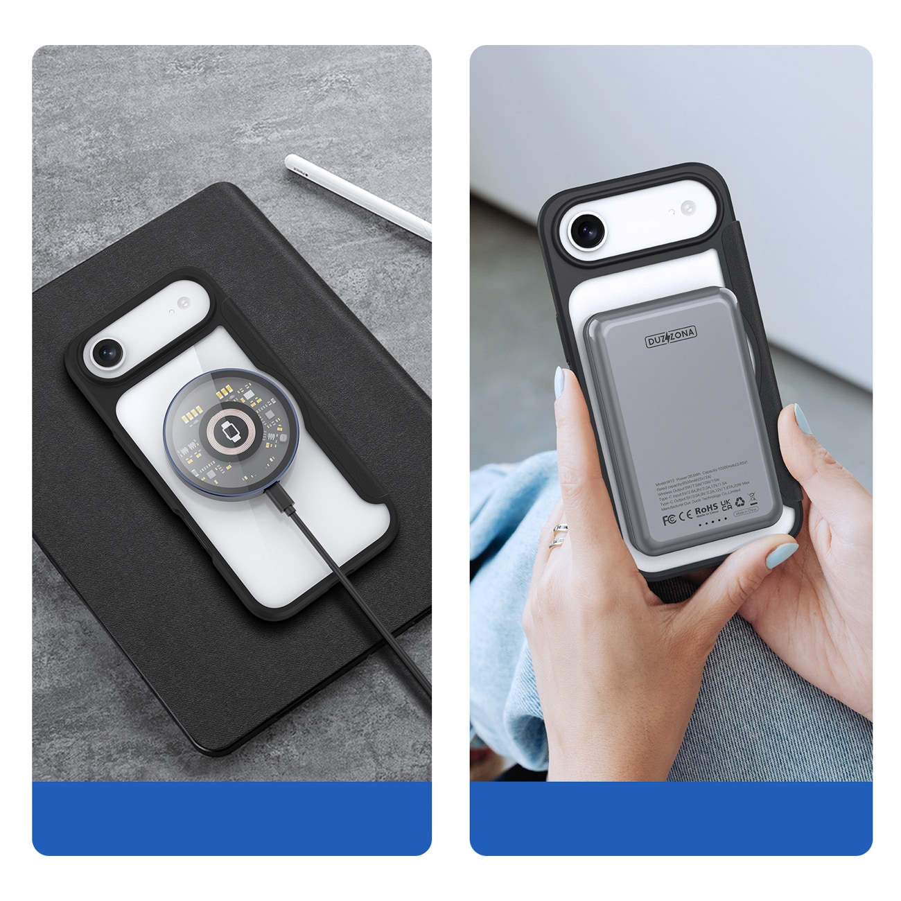 Dux Ducis Skin X Pro iPhone 17 Air-etui med lommebok, MagSafe-kompatibel - svart