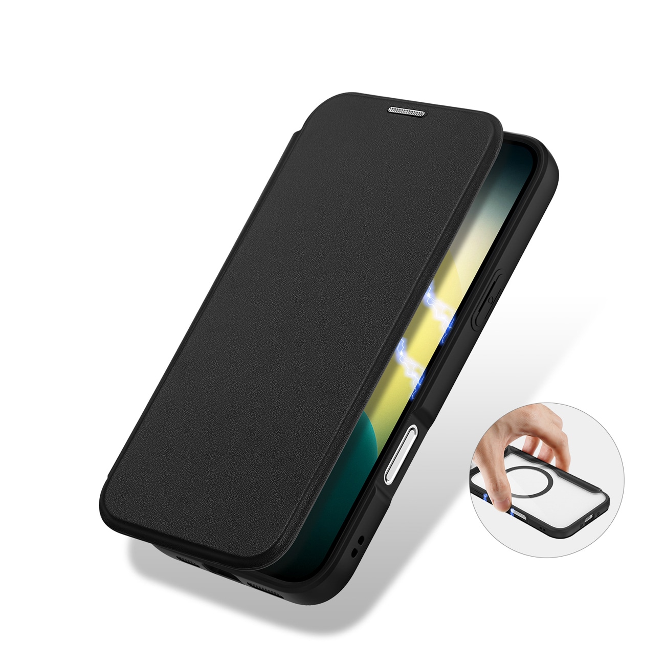 Dux Ducis Skin X Pro iPhone 17 Air-etui med lommebok, MagSafe-kompatibel - svart