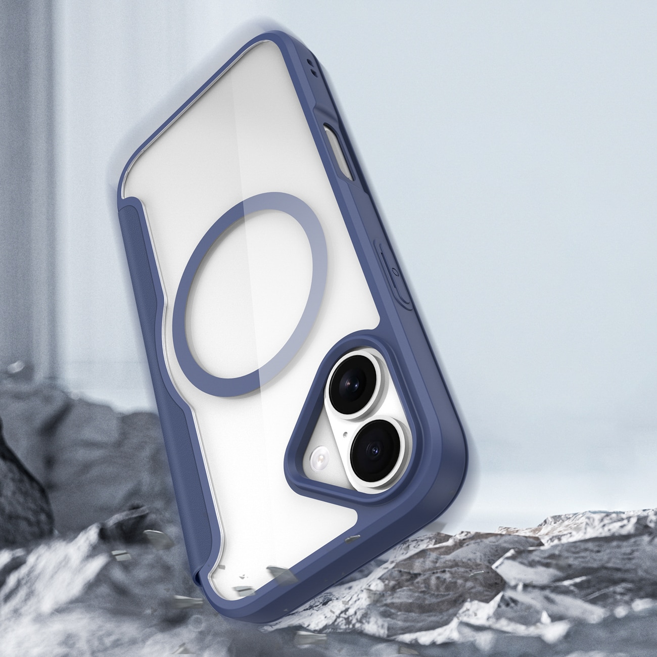 Dux Ducis Skin X Pro iPhone 17 Air-etui med MagSafe og lommebok - blå