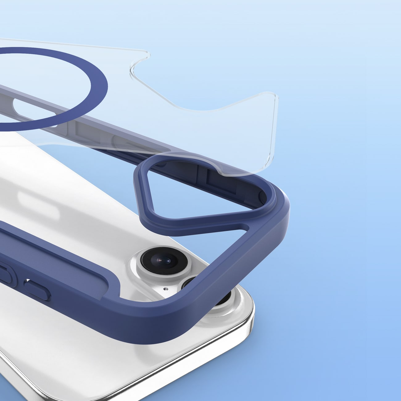 Dux Ducis Skin X Pro iPhone 17 Air-etui med MagSafe og lommebok - blå