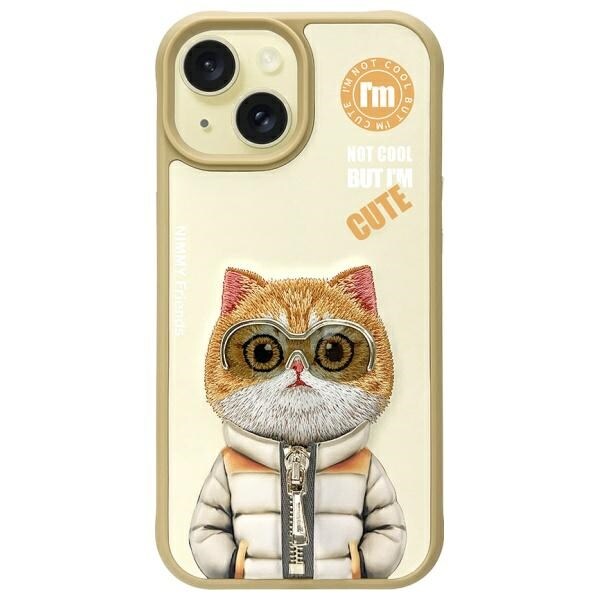 Nimmy Cool&Cute 2.0 katteveske for iPhone 15 - Beige