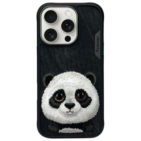 Nimmy Big Eyed Pet 2.0 Panda-etui for iPhone 16 Pro Max - svart