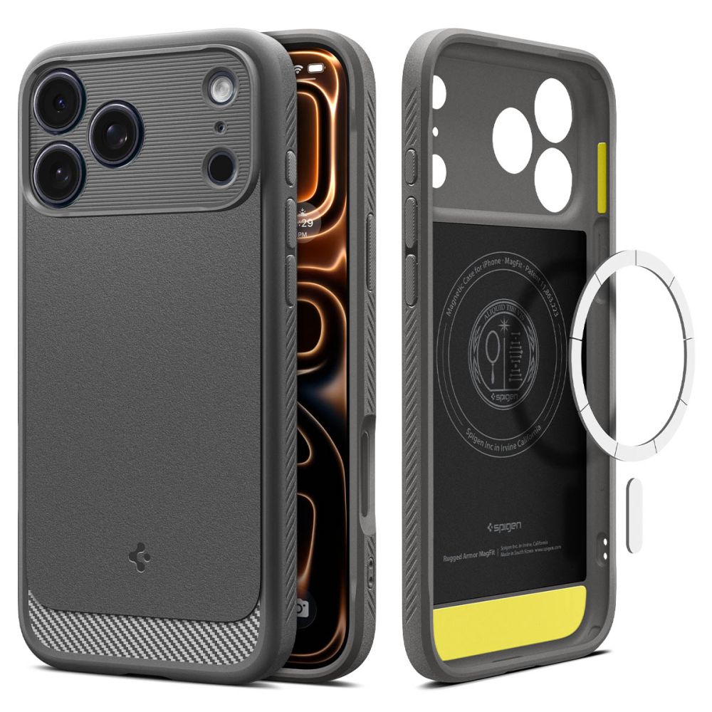 Spigen Rugged Armor Mag MagSafe-etui for iPhone 17 Pro - Grå