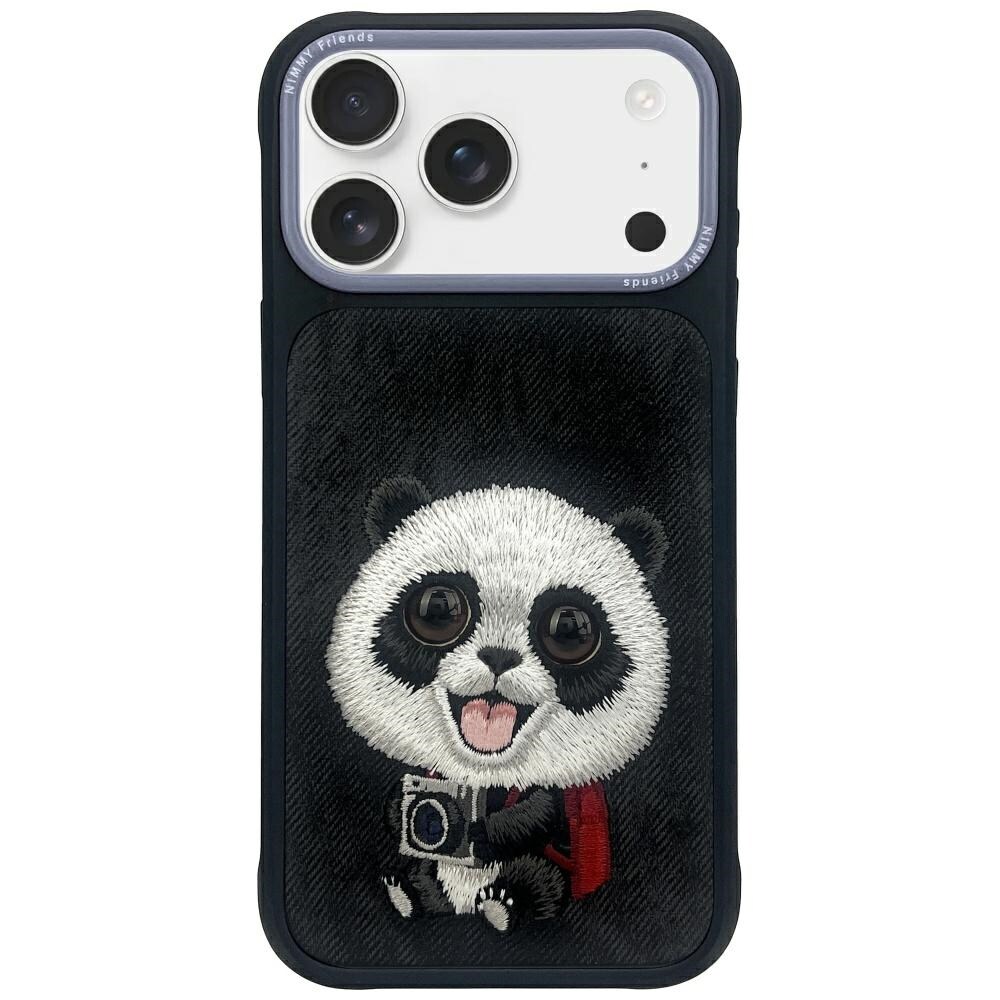 Nimmy Big Eyed Pet 2.0 Panda-etui for iPhone 17 Pro Max - Svart