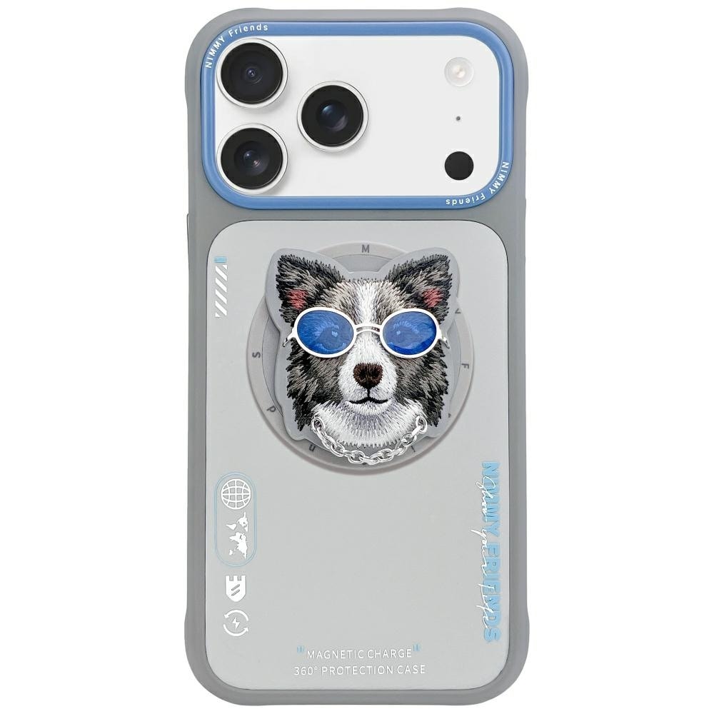 Nimmy Glasses Cool Dog MagSafe-etui for iPhone 17 Pro - Grå