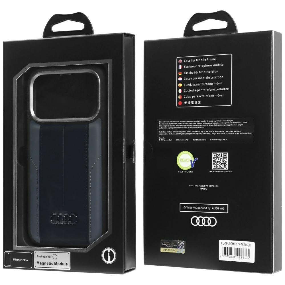 Audi A6 MagSafe-etui i syntetisk lær for iPhone 17 Pro - Svart