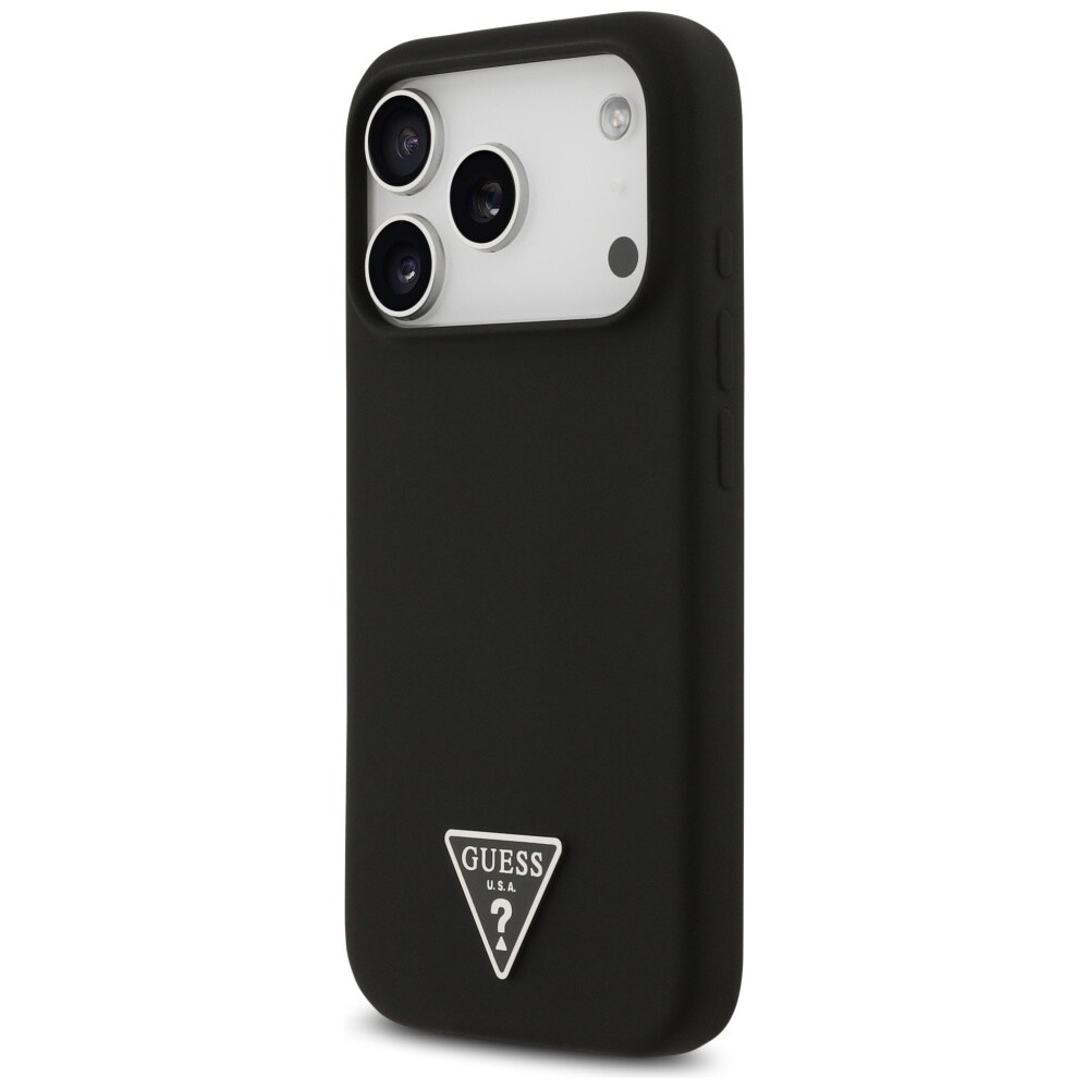 Guess MagSafe-etui i silikon med trekantlogo for iPhone 17 Pro - svart
