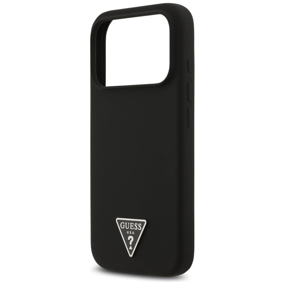 Guess MagSafe-etui i silikon med trekantlogo for iPhone 17 Pro - svart