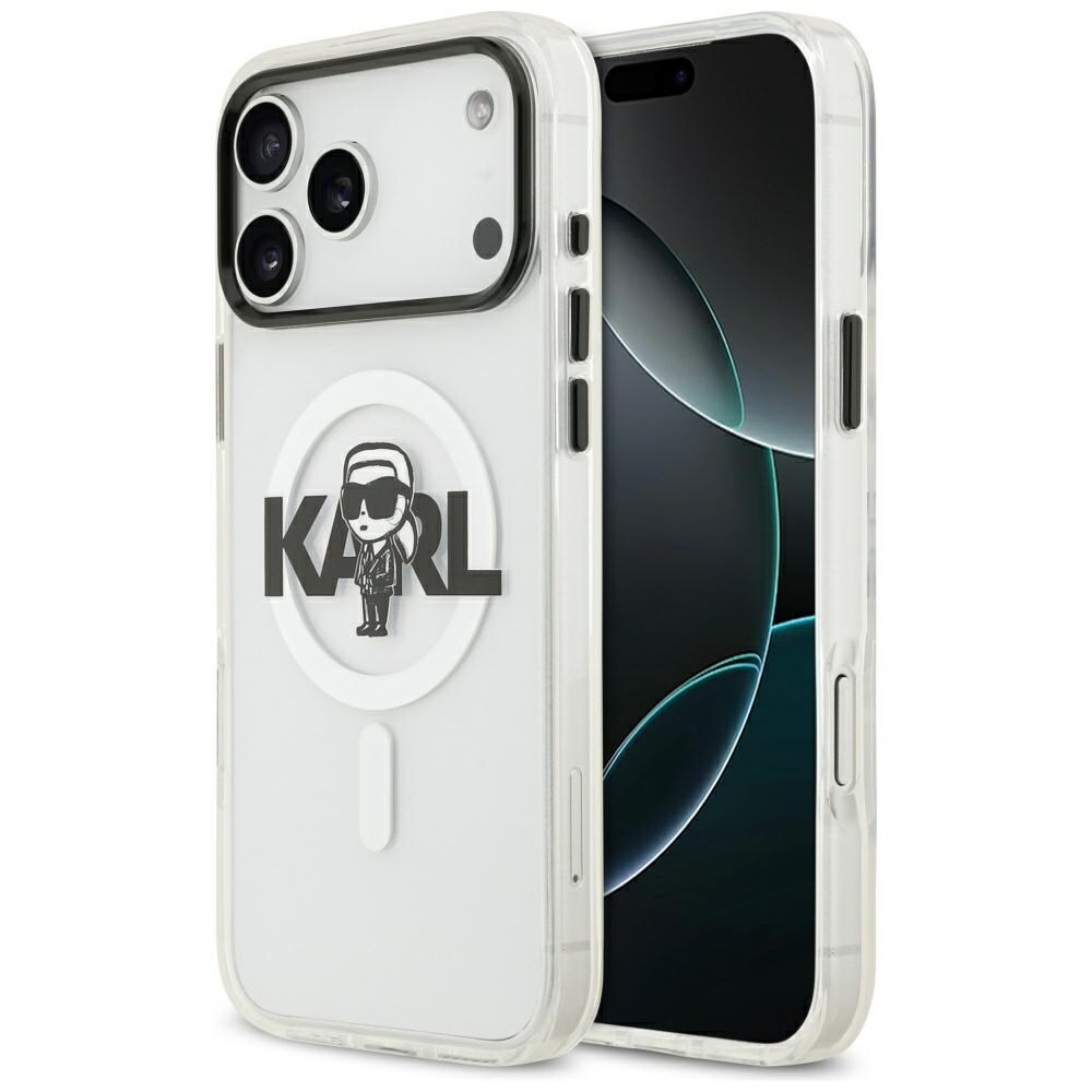 Karl Lagerfeld IML Karl Sketch Logo MagSafe-etui for iPhone 17 Pro Max - gjennomsiktig