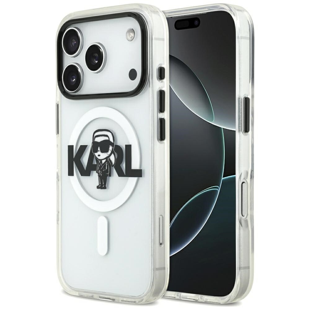 Karl Lagerfeld IML Karl Sketch Logo MagSafe-etui for iPhone 17 Pro - gjennomsiktig