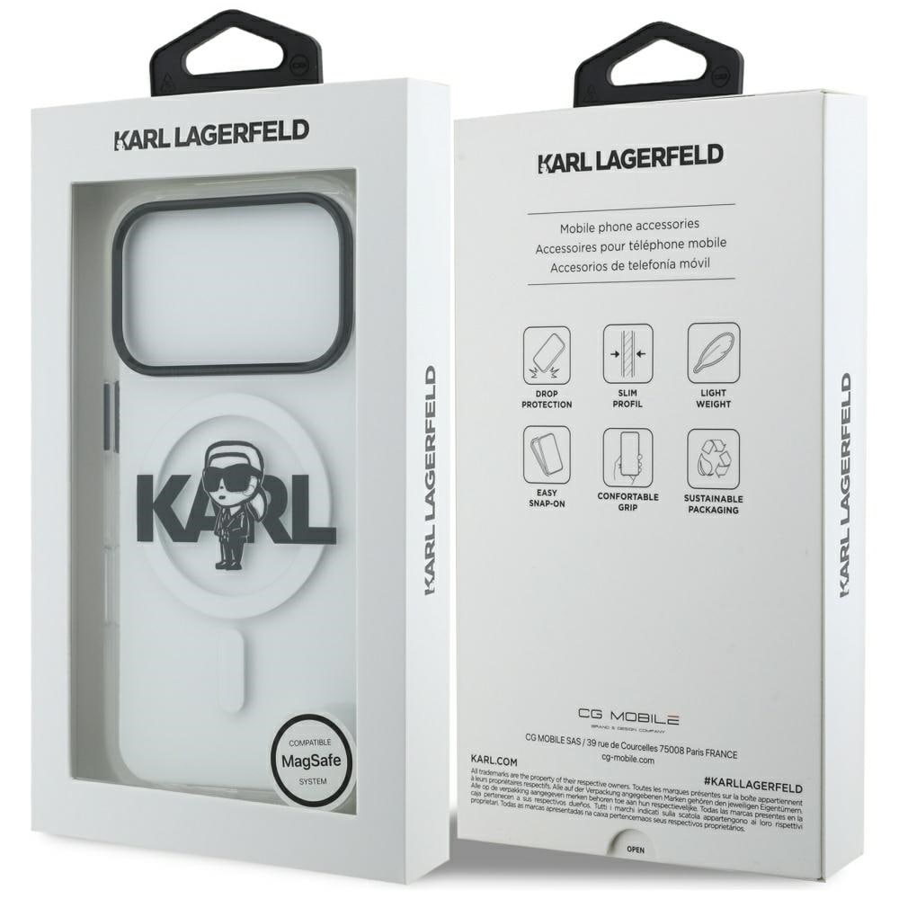 Karl Lagerfeld IML Karl Sketch Logo MagSafe-etui for iPhone 17 Pro - gjennomsiktig