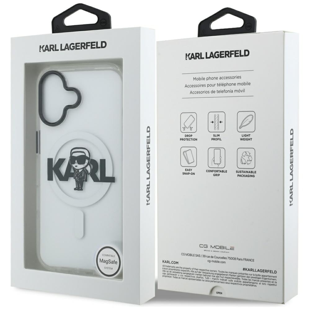 Karl Lagerfeld IML Karl Sketch Logo MagSafe-etui for iPhone 17 - gjennomsiktig