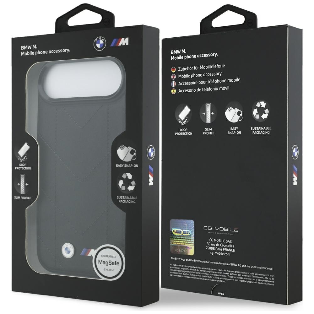 BMW M Quiltet MagSafe-etui med logo for iPhone 17 Air - svart